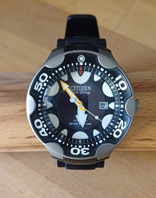 VINTAGE CITIZEN ORCA PROMASTER ECO-DRIVE TITANIUM DIVER'S 200M Ref E168 S035872