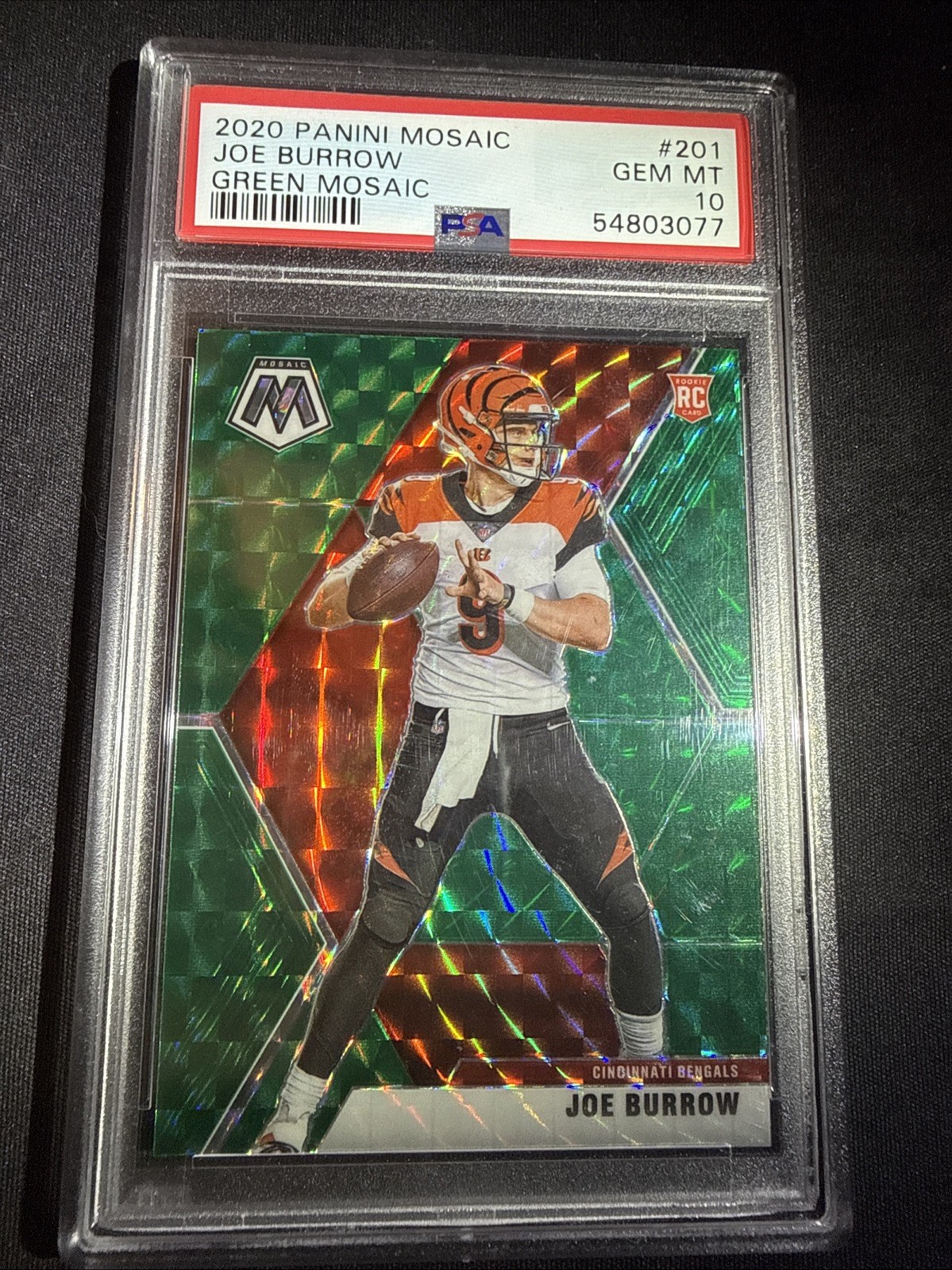 Joe Burrow Panini Mosaic #201 Green Mosaic