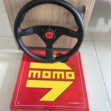 Momo Montecarlo 350mm Leather Steering Wheel Red Horn Red Stitching Momo Montecarlo 350mm Leather Steering Wheel Red Horn Red Stitching