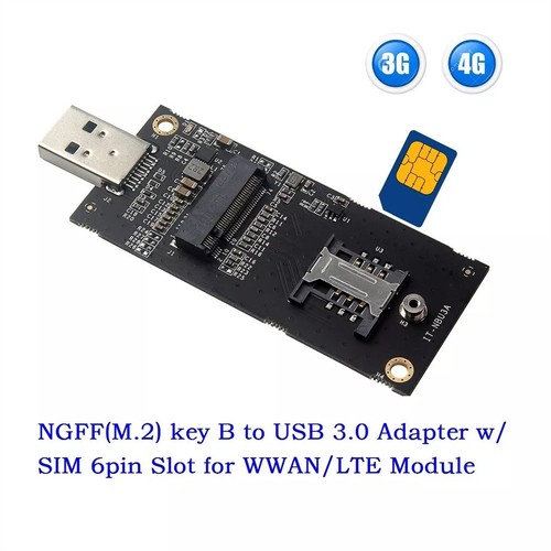 NGFF M.2 key B to USB 3.0 Adapter with SIM 6pin Slot for 3G 4G LTE/WWAN Module - Picture 6 of 10
