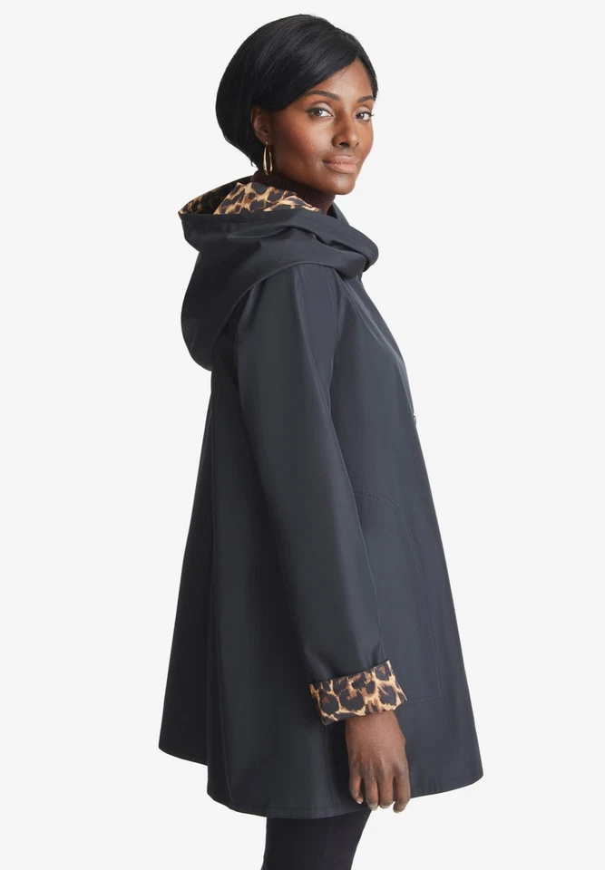 Jessica London Women's Plus Size Reversible A-Line Raincoat - Image 4 of 4