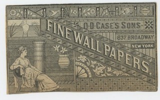 Mr Fancy Cancel O D Case's Sons carta da parati fine New York carta pubblicitaria vintage #1784