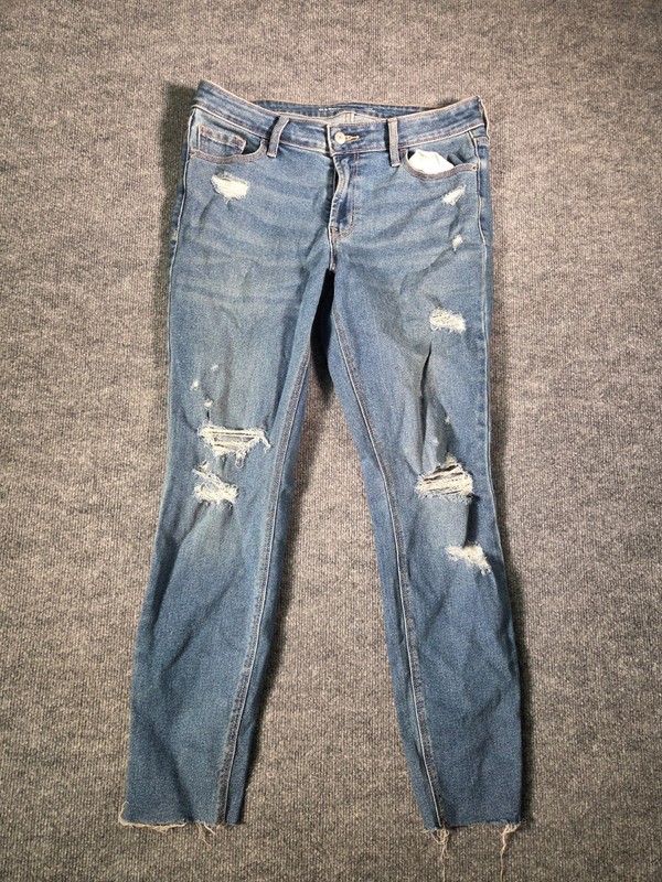 Old Navy Rockstar Women's Denim Jeans Super Skinny Blue Size 10 Distressed Jeans