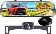 HD 1080P Backup Camera Mirror Kit Night Vision Rear View Waterproof