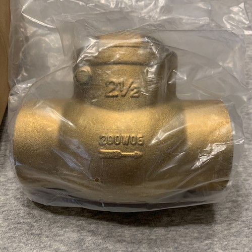 2-1/2" Inch Brass Swing Check Valve Hard Seat Sweat in C x C Fitting 200 WOG - Picture 5 of 6