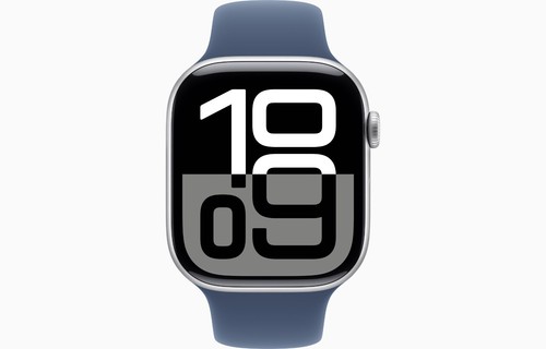 Apple Watch Serie 10 GPS 46mm Cassa ARGENTO Cinturino Sport DENIM - Foto 2 di 5