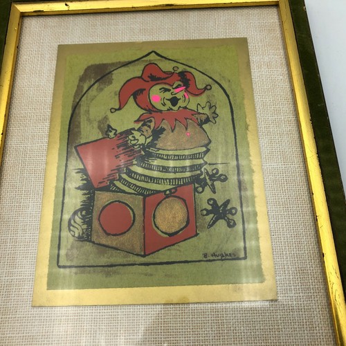 Joker Jack In The Box Clown Print Framed Hughes Scary Creepy Vintage Phobia - Picture 9 of 12