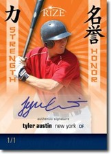 TYLER AUSTIN 2012 Rize Rookie ORANGE Auto STRENGTH & HONOR RC 1/1