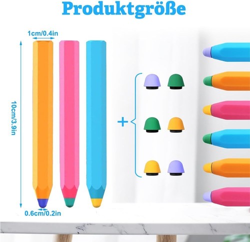 3x Dotykowe pióro wejściowe z 6 wymiennymi końcówkami Ekran dotykowy Telefon komórkowy Tablet uniwersalny - Zdjęcie 4 z 8