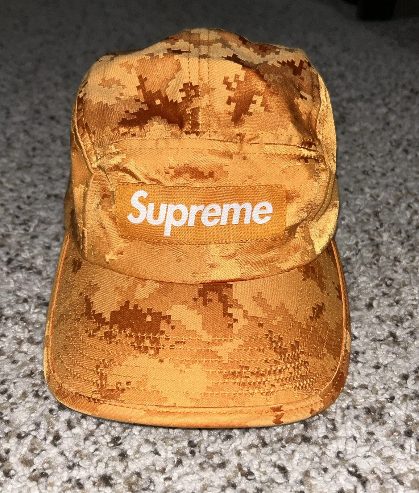 Casquette de camp orange Supreme Satin Digi Camo