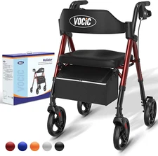Walkers for Seniors,Foldable Walker with Seat,Rollator Walker with Durable Alumi