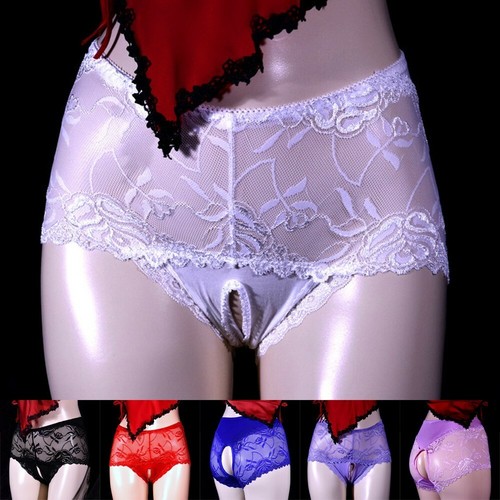 Calzoncillos florales lencería bragas tangas ropa interior encaje sin entrepierna moda - Imagen 3 de 18