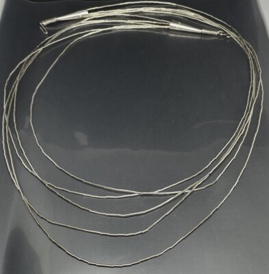 Native American Necklace Sterling Liquid Silver Multistrand 5 Strands 26.5 
