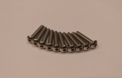 10 - M4 x 20mm Stainless Steel Button Head Screws Metric ISO7380