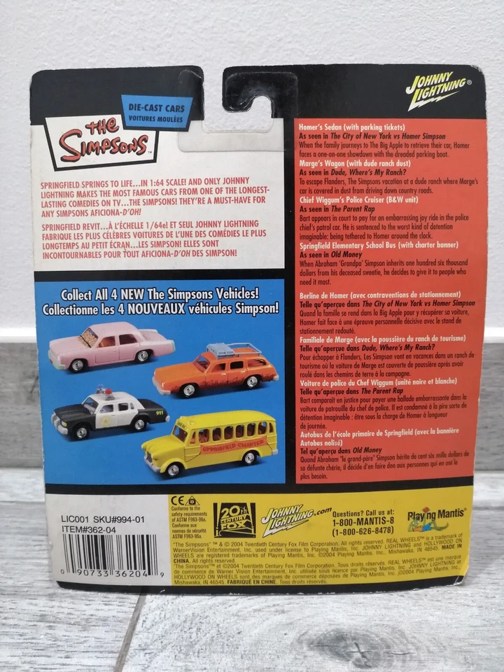 THE SIMPSONS I SIMPSON MARGE'S WAGON AUTO JOHNNY LIGHTNING 2004 MANTIS MOC - Immagine 3 di 4
