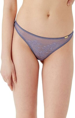 Gossard Glossies Spitzentanga 13006 transparent Damen Dessous lila Reiher Größe XS UK8