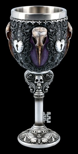 Nemesis Now Calice Crociato 18 Cm – Bicchiere In Resina Con Inserti In Acciaio Inox, Fatto A Mano
