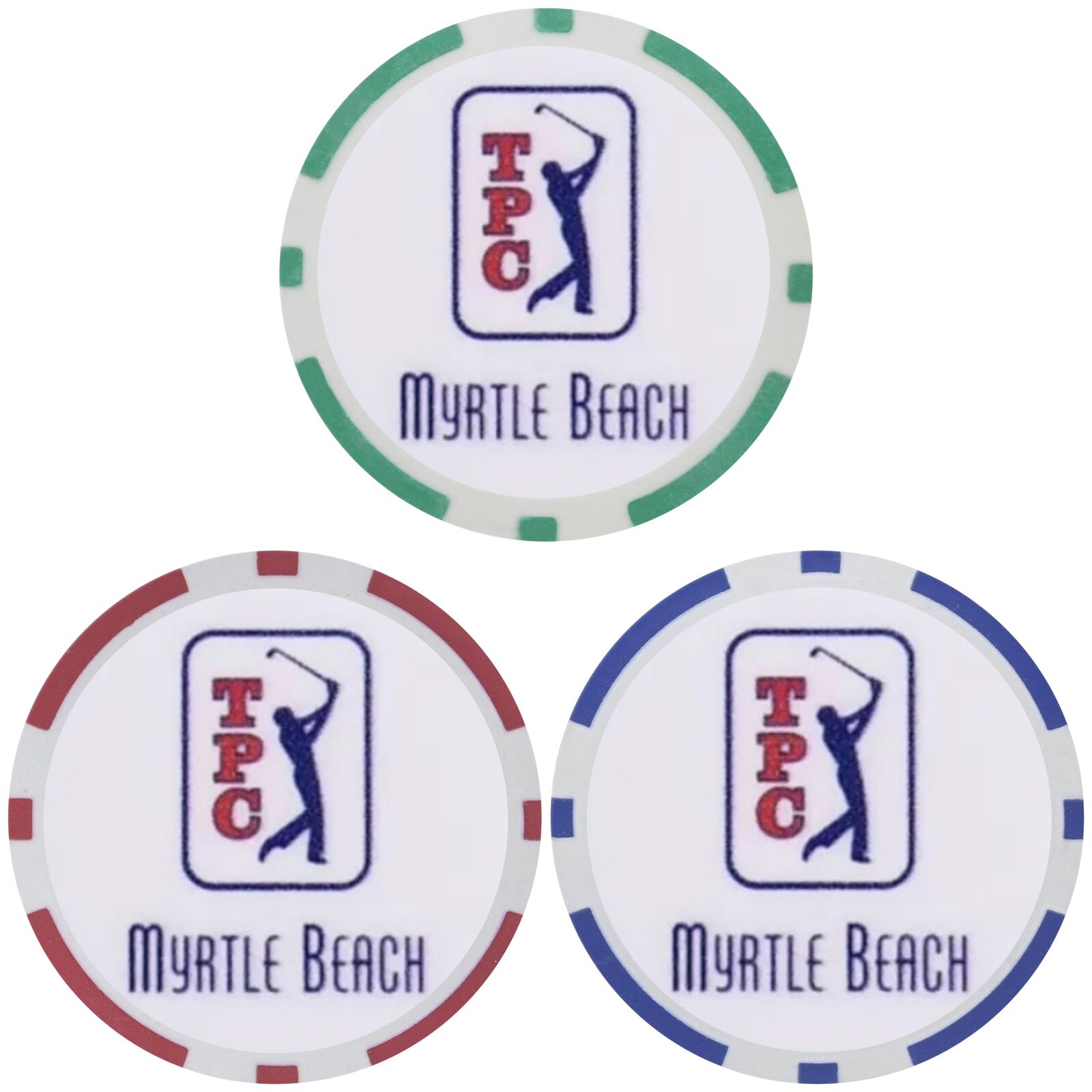 (3) TPC Myrtle Beach - Poker Chip Golf Ball Marker
