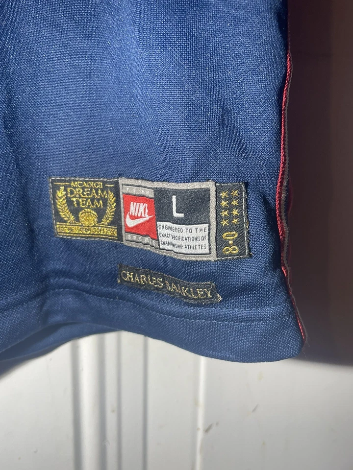Camiseta deportiva de baloncesto Nike 1992 Charles Barkley EE. UU. Dream Team oro olímpico talla L Foto 4 de 4
