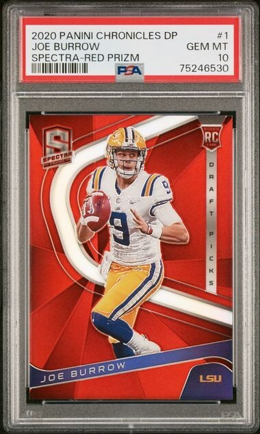 Joe Burrow Panini Chronicles Draft Picks Spectra #1 Red Prizm