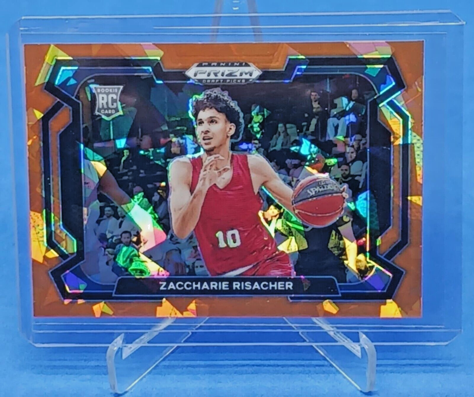 2024 Prizm Draft Picks Zaccharie Risacher Orange Ice Prizm Rookie Variation #69