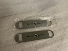 2 BLUE MOON BREWING Bartender Bottle Speed Openers Bar Blades Silver Man Cave 7"