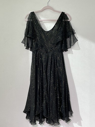 milly black and gold dress