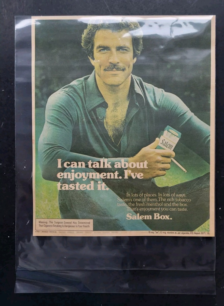 tom selleck salem cigarette ad Tom Selleck Salem Cigarettes Promo Print Advertisement 1976