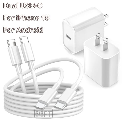For iPhone 15 Series Samsung 20W USB C Fast Charger PD USB C Cord Type C Adapter - Afbeelding 1 van 29