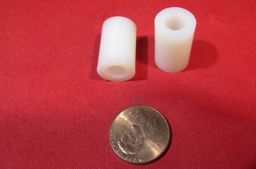 Nylon 66 Spacer, Natural, NO.1/4" Screw, 1/2" OD x .260" ID x 3/4" Lg., 100 pc - Picture 6 of 11
