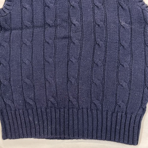 CHAPS Boys V-neck cable knit Sweater Vest, Size 5, Navy Blue, 100% cotton - Picture 4 of 4