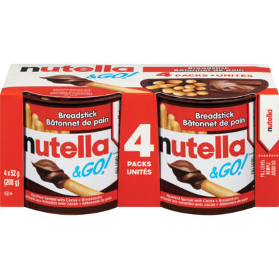 2-Pack Nutella and Go! Hazelnut And Cocoa Spread With Breadsticks, Snack Packs,,