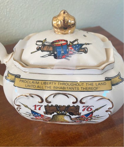 Sadler TheLiberty Bell Cube Teapot American BI-Centenary 1776-1976 Independence - Picture 4 of 24