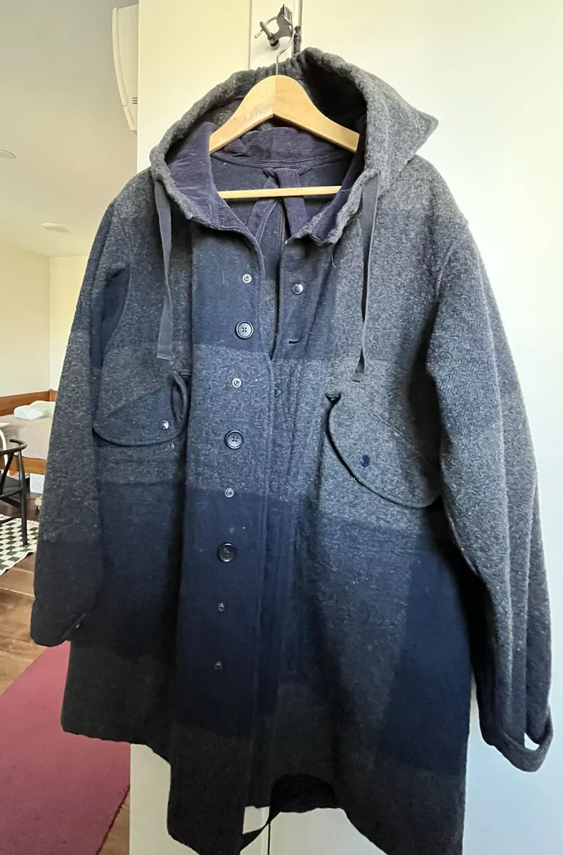 ENGINEERED GARMENTS PARKA Coat Size M Navy Men- Preowned -wool