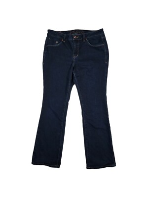 Jag Jeans Petite Women's Navy Blue Mid Rise Straight Wide Leg