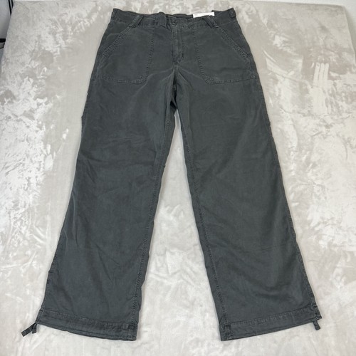 American Eagle Pants Womens 14 Gray/Black Cargo Stovepipe Stretch Baggy Grunge