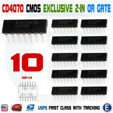 10PCS CD4070BE CD4070 CMOS EXCLUSIVE 2-IN OR GATE Dip-14 IC Quad XOR