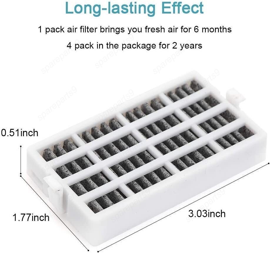 3-Pack Whirlpool Refrigerator Air Filter - Fresh Flow Compatible Replacement (W10311524)