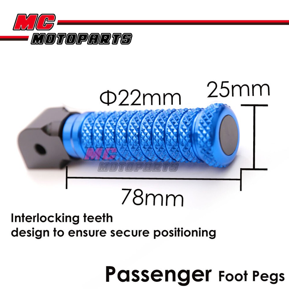 MGrip CNC Red Rear Pillion Foot Pegs For Kawasaki Zephyr ZR 1100 1992