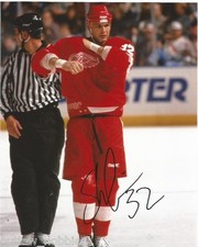 Detroit Red Wings Stu Grimson Signed Autographed 8x10 COA