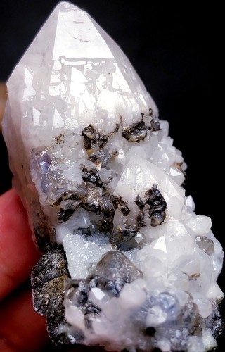 76g Natural skeletal Elestial Candle QUARTZ Crystal Inner Mongolia&Fluorite r268 - Picture 2 of 7
