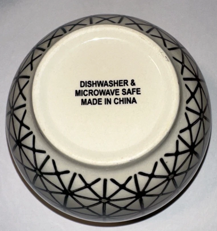 陶瓷拉面 Udong 面碗 5.5 英寸黑白几何图案套装 2 件 — 第 4/4 张图片