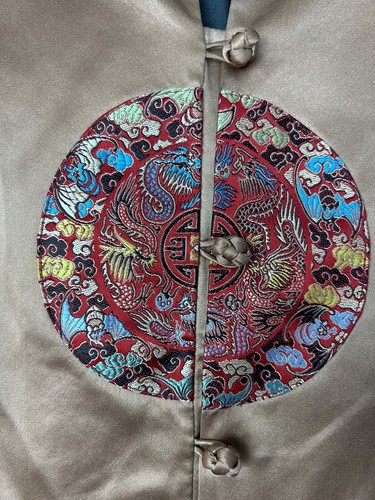 VTG Royal Hawaiian Creations Silk Tunic Chinese Women Sz XL ? Bronze Embroidered - Picture 2 of 7