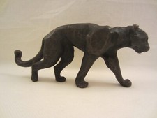 PANTHER PUMA TIGER RAUBTIER KATZE BRONZE SKULPTUR STATUE FIGUR ALT & ANTIK KUNST
