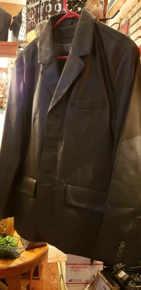 Mens New Black Excelled Leather jacket size large - Image 4 of 4