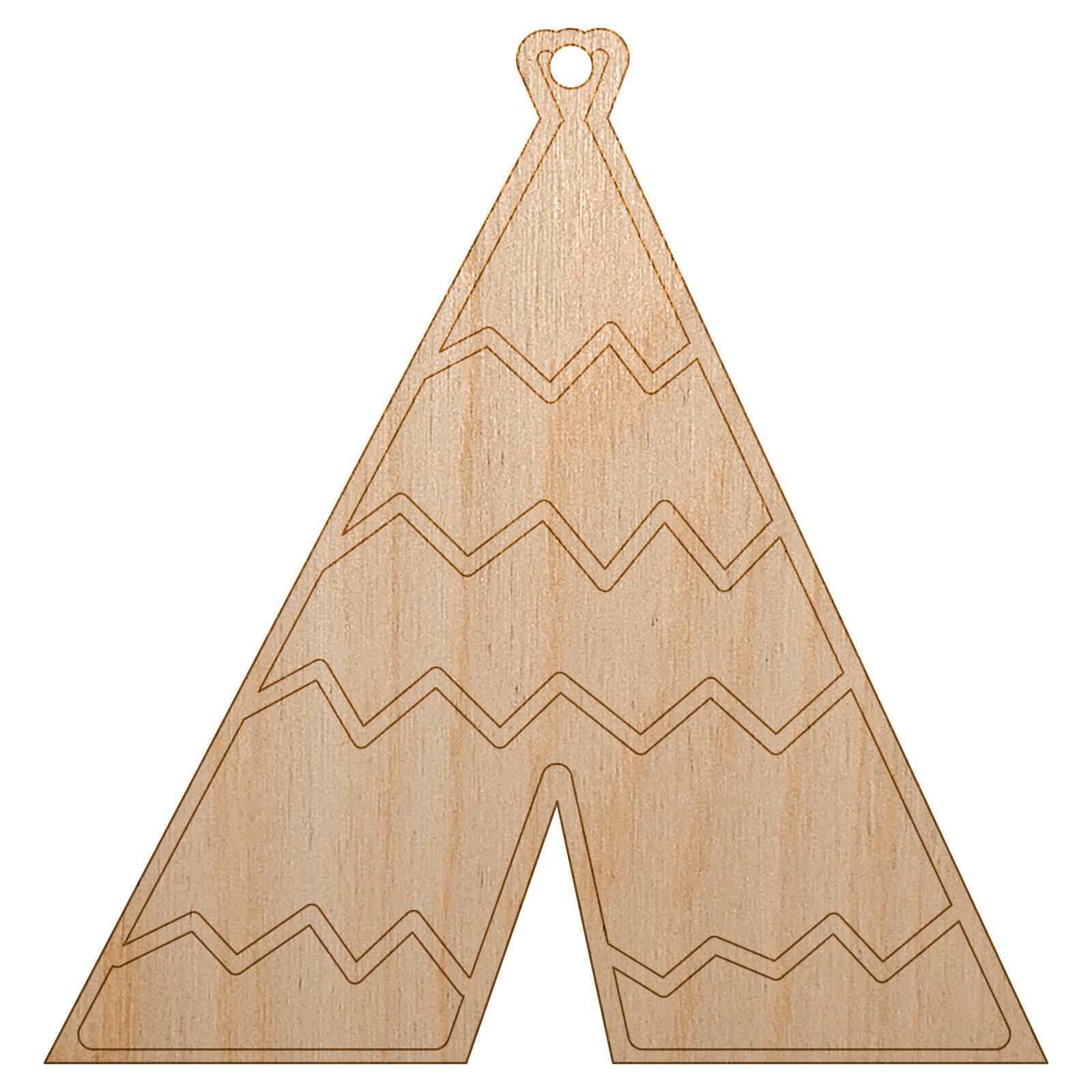 Unfinished DIY Wood Christmas Tree Ornament Craft Teepee Tipi