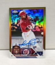 ISRAEL PINEDA 2023 Topps Chrome Update GOLD REFRACTOR ~ ROOKIE AUTO #'d /50