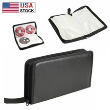 CD Case Storage DVD VCD Organizer Holder Zipper Bag Wallet Black For Home Travel