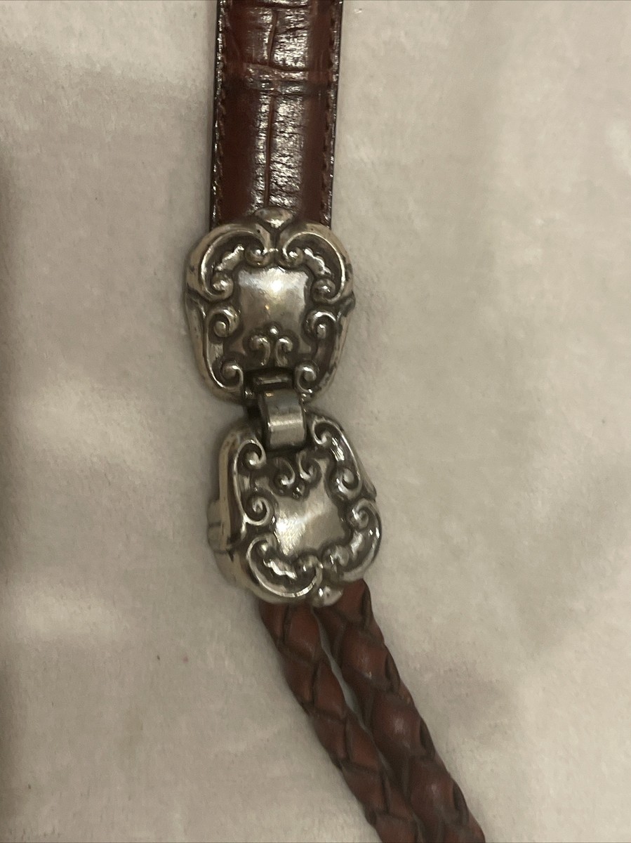 VTG Brighton Womens Bolo Tie Hip Belt 1995 S/M Brown Leather  display picture 3