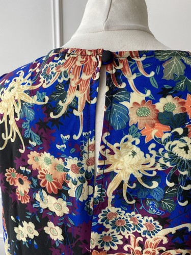 ASOS Floral Mini Dress Size 12 Shift Dress 3/4 Sleeve - Picture 5 of 11